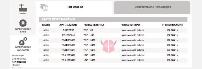 come avere NAT 2 su PS4 Port Mapping