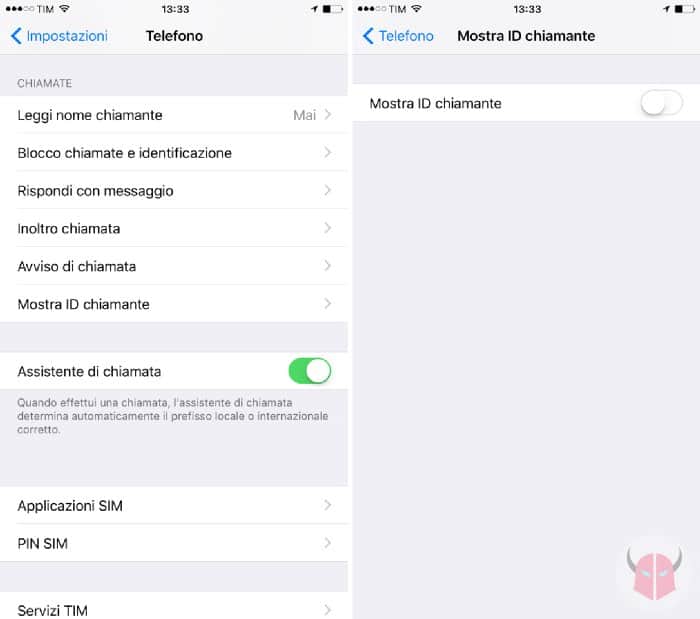 come nascondere numero iPhone disattivazione ID chiamante