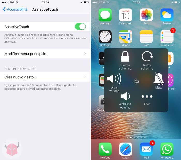 come bloccare schermo iPhone senza tasto AssistiveTouch