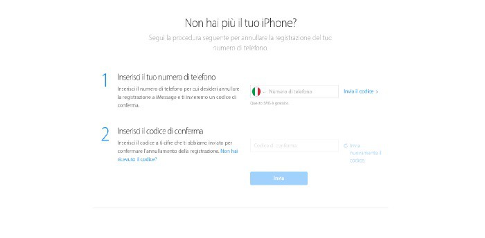 come disattivare iMessage su iPhone annullamento online Apple