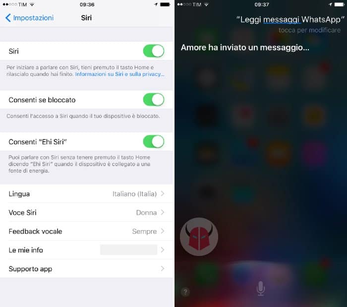 come leggere messaggi WhatsApp con Siri impostazioni iOS e comando vocale