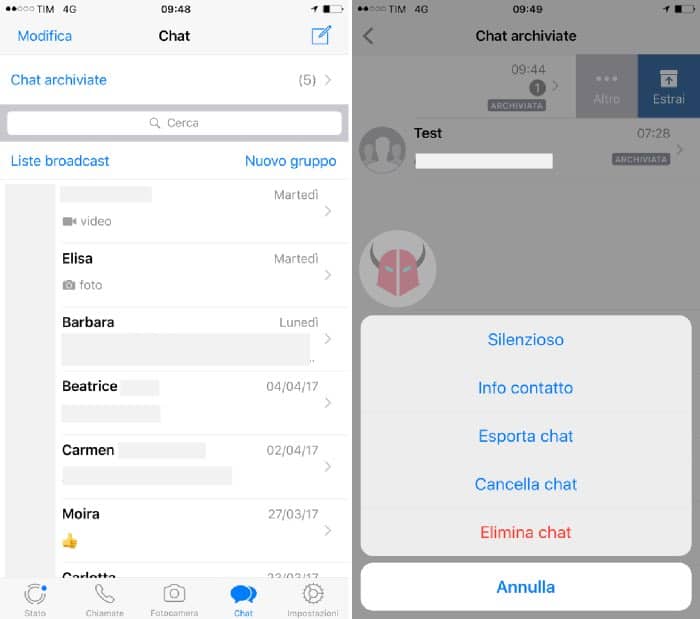 come vedere le chat archiviate su WhatsApp con iPhone