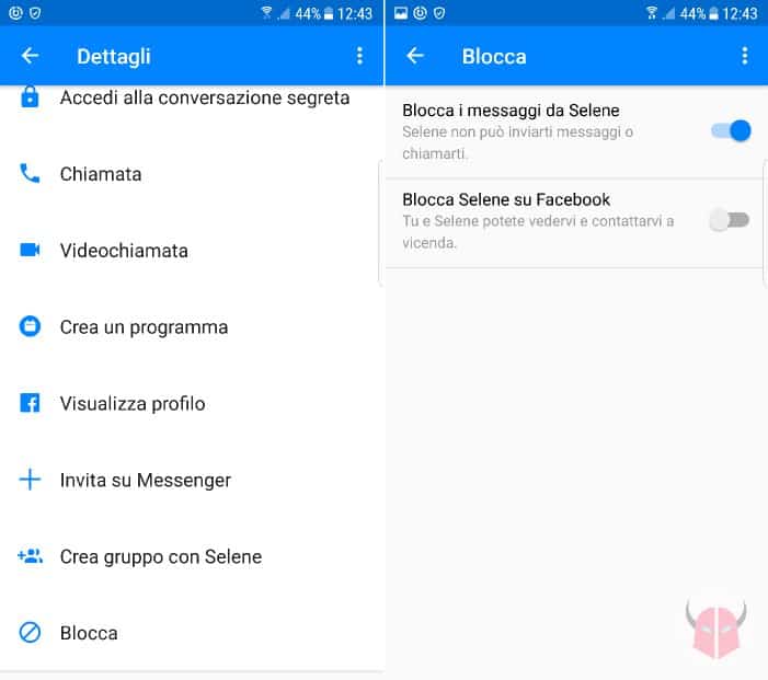 come bloccare una persona su Messenger Android