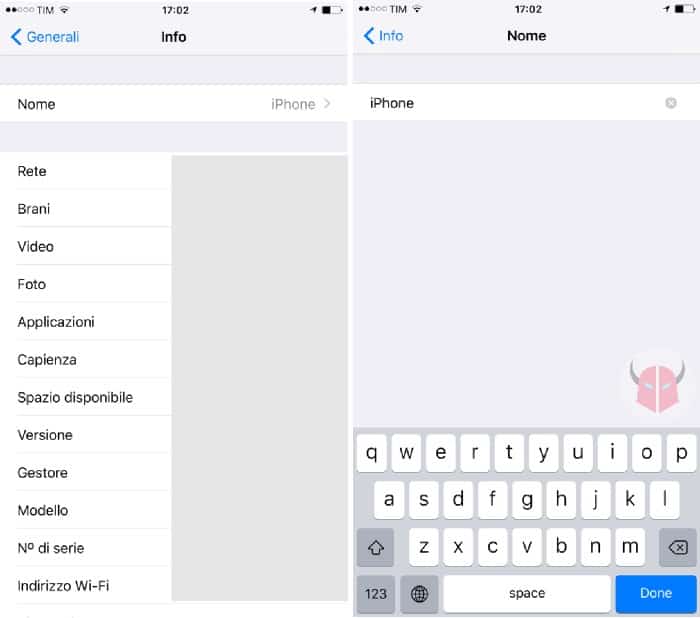 come cambiare il nome dell'iPhone impostazioni iOS