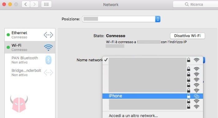 come condividere internet con iPhone connessione a Hotspot personale WiFi