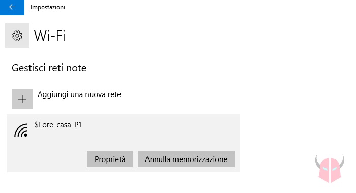 come eliminare una rete WiFi da Windows 10 impostazioni