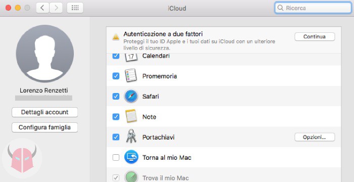 come impostare rete WiFi preferita su Mac Portachiavi iCloud