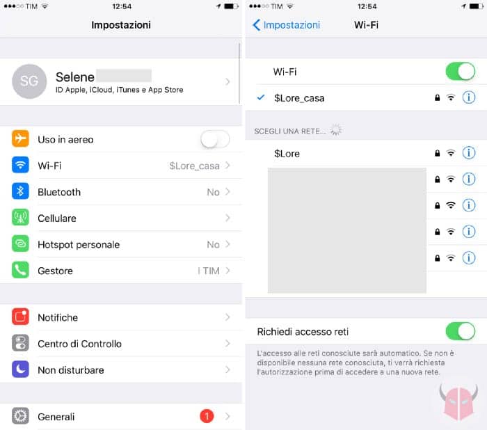 come impostare rete WiFi preferita su iPhone roaming iOS
