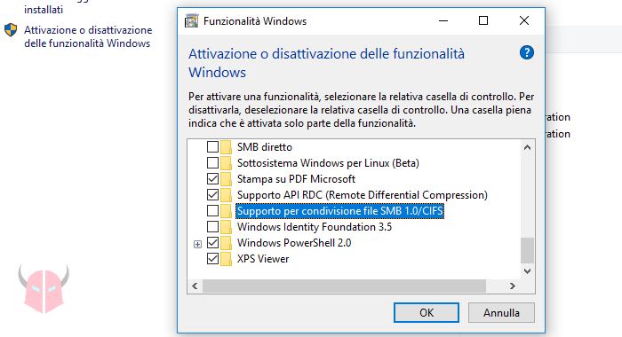 come patchare Windows per WannaCry Ransomware disattivazione SMBv1