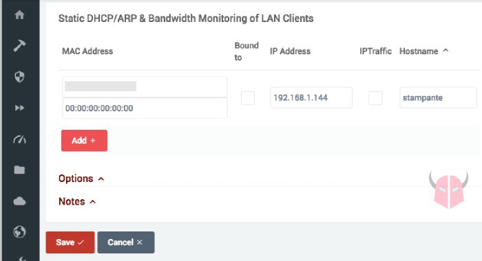 come assegnare un indirizzo IP statico alla stampante DHCP statico router