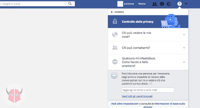 come sbloccare una persona bloccata su Facebook Computer