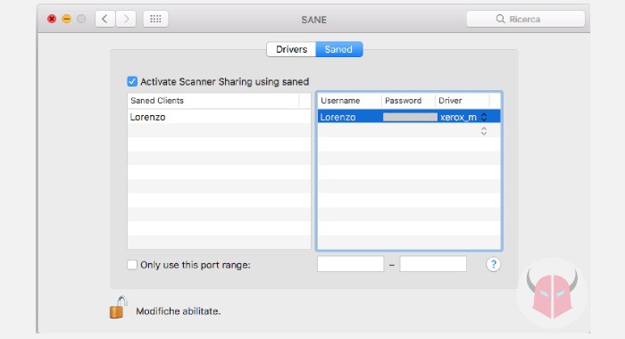 come si fa lo scanner con la stampante USB Mac TWAIN SANE