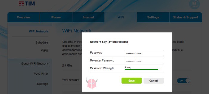 come cambiare password wifi tim smith