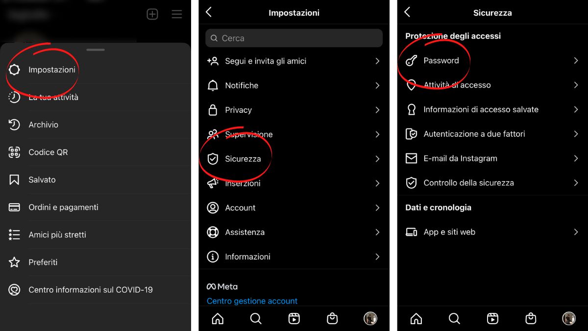 Cambiare password IG su iPhone parte 2