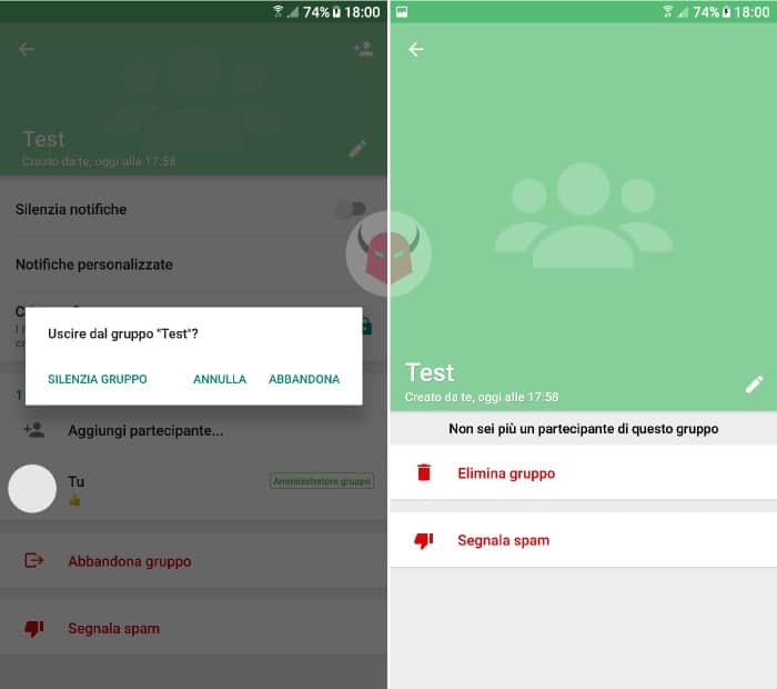 come chiudere gruppo WhatsApp abbandono