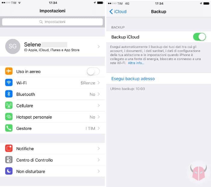 cosa fare prima di vendere iPhone backup iCloud