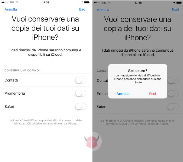 cosa fare prima di vendere iPhone disconnettere account iCloud