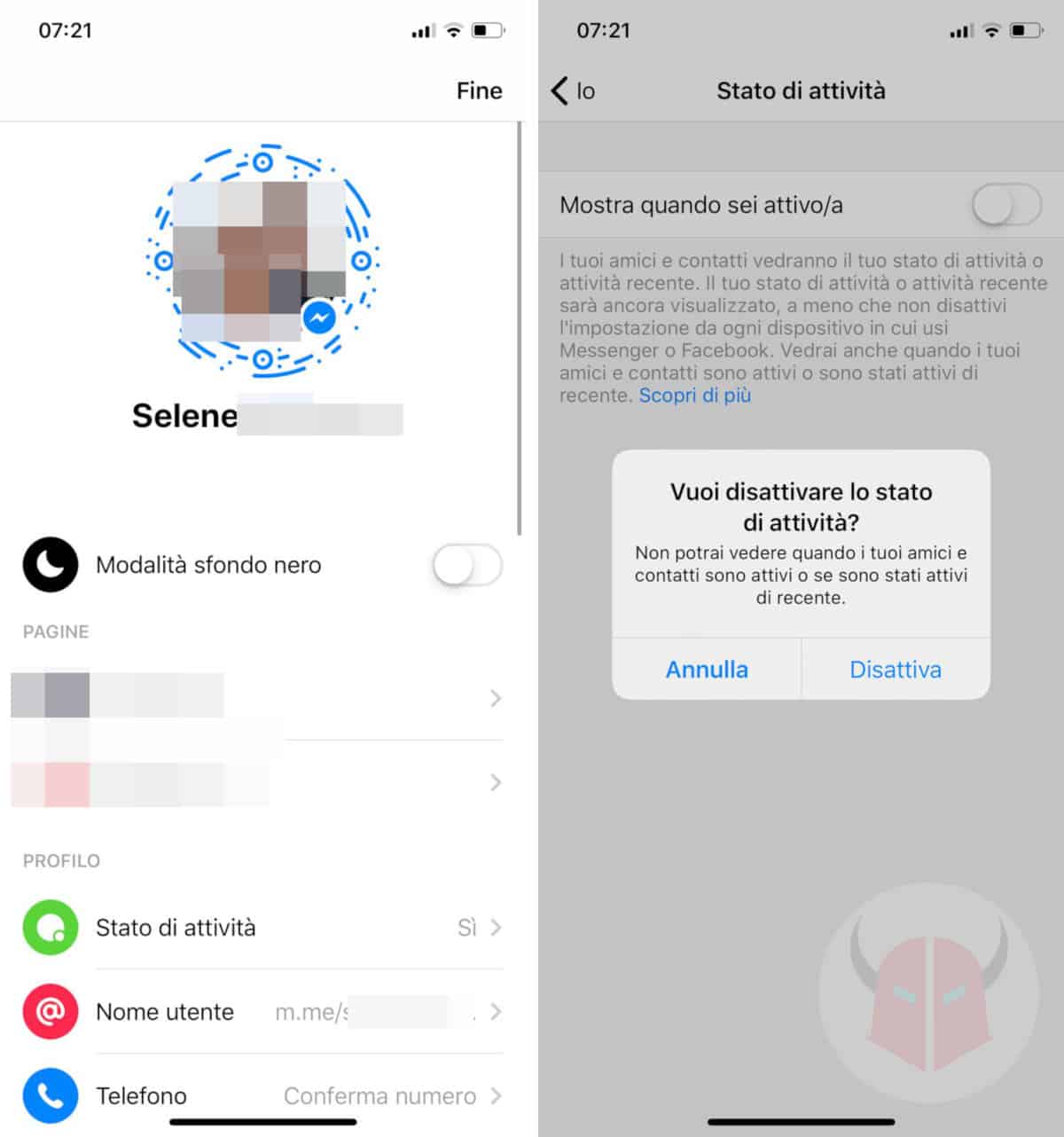 come essere offline su Facebook Messenger disattivazione stato attività iOS