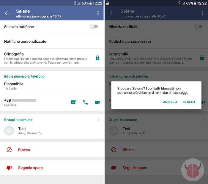 come non ricevere messaggi WhatsApp da un contatto