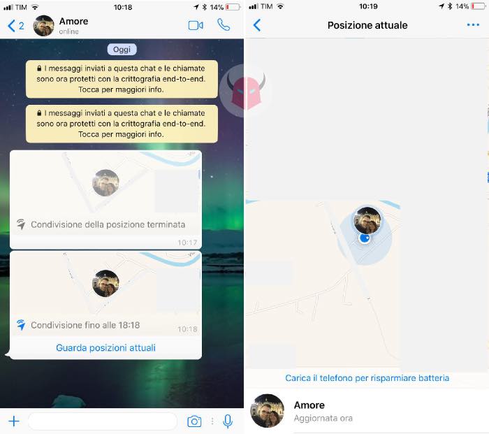 come inviare posizione in tempo reale WhatsApp cosa vedono gli altri