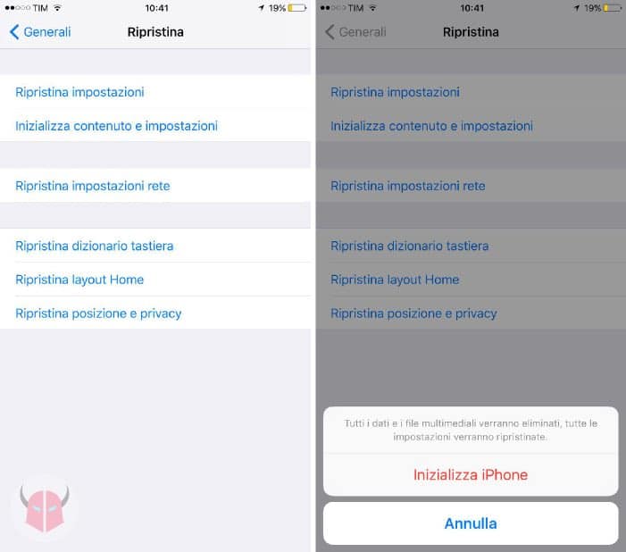 come ripristinare iPhone usando le impostazioni di iOS