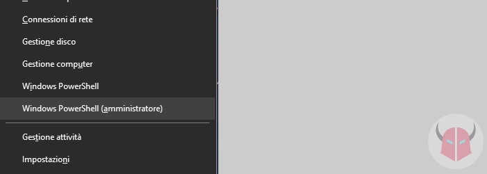 prompt dei comandi come amministratore Windows 10 Power User Menu e Windows PowerShell