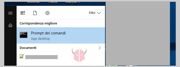 prompt dei comandi come amministratore Windows 10 Ricerca Windows