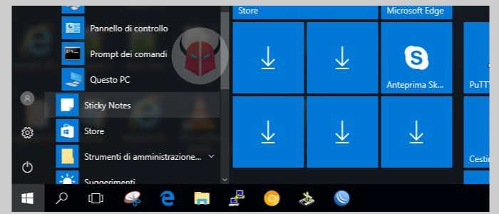 prompt dei comandi come amministratore Windows 10 menu Start