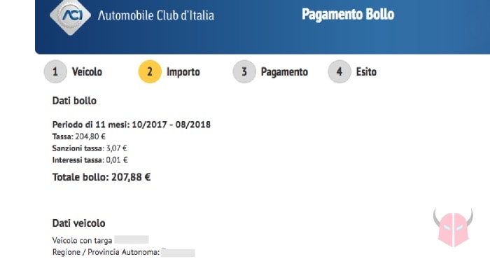 calcolo bollo auto online con targa ACI Bollonet