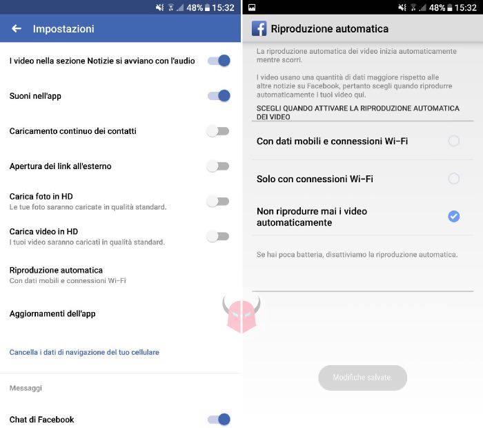 come bloccare video Facebook Android