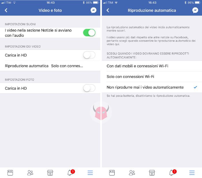 come bloccare video Facebook iPhone