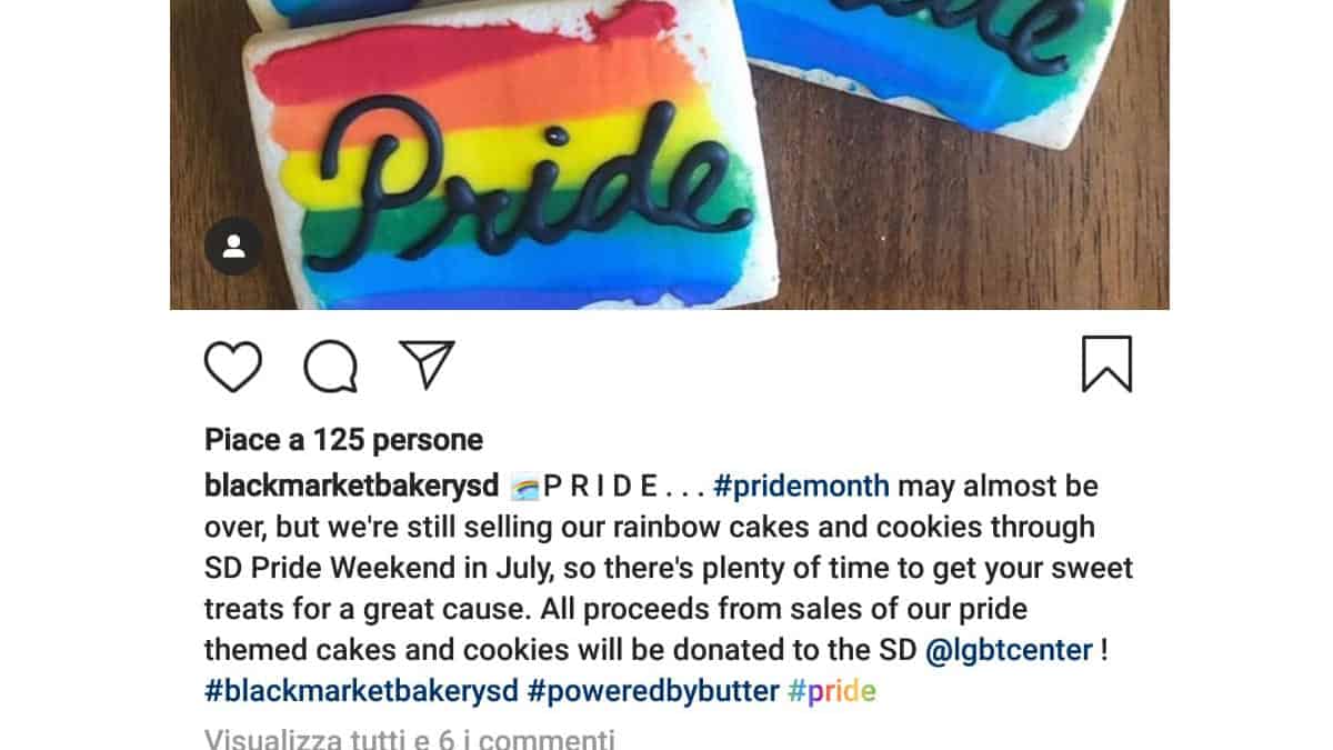 come fare scritta arcobaleno Instagram hashtag colorato Pride