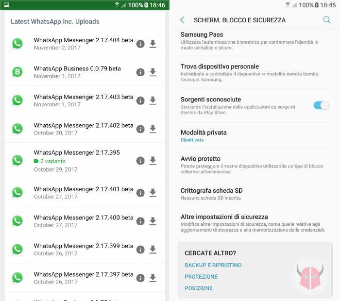 togliere aggiornamento WhatsApp su Android