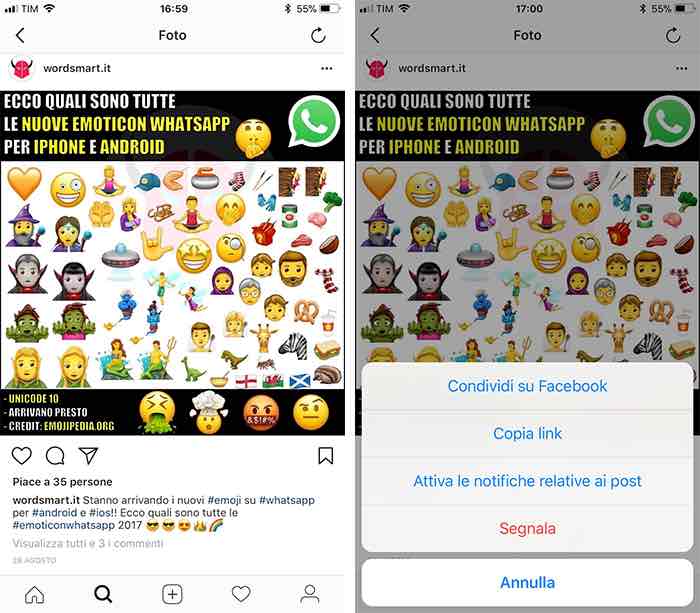 come attivare notifiche Instagram post