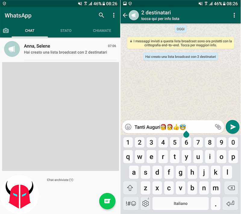 come mandare stesso messaggio a più persone WhatsApp lista broadcast