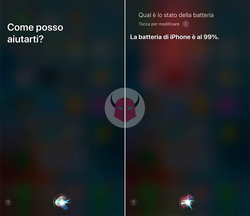 come mettere percentuale batteria iPhone X Siri