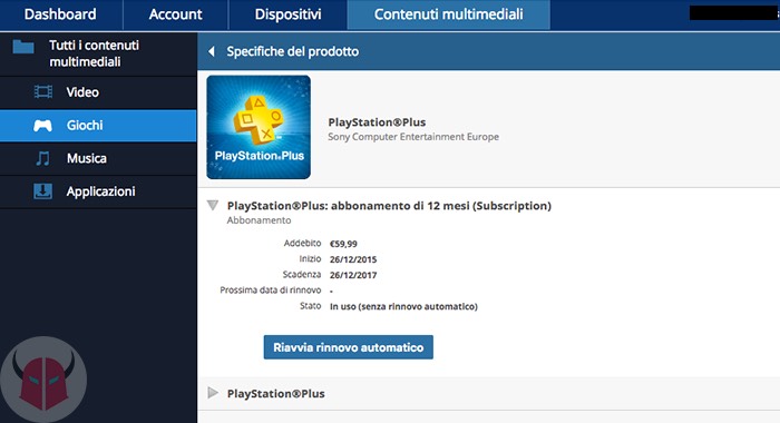 come rinnovare Playstation Plus rinnovo automatico