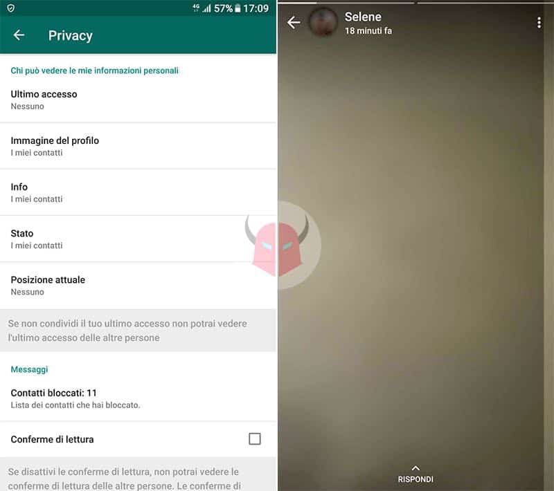 come vedere Stato WhatsApp senza essere visti impostazioni Privacy