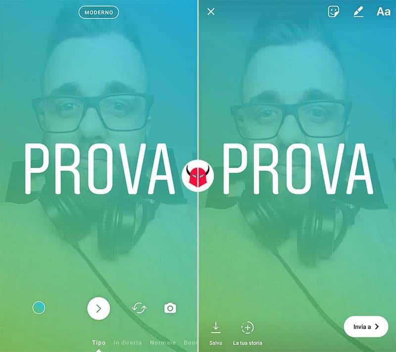 come cambiare scrittura Storie Instagram modalità Tipo