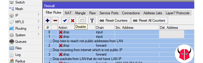 come disattivare il firewall del router regole