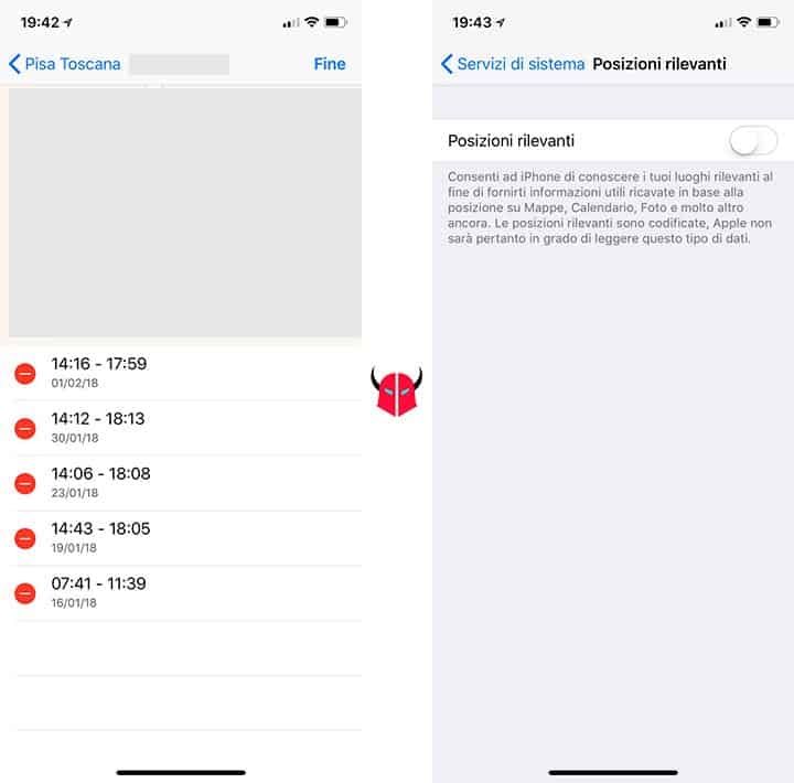 come vedere posizioni frequenti iPhone cancellazione luoghi e disattivazione
