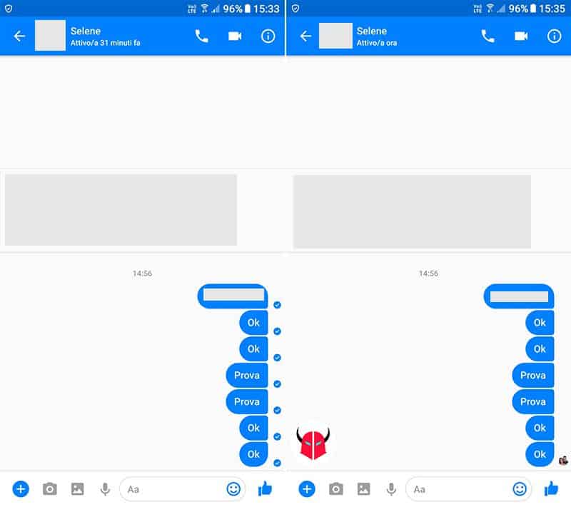 come vedere se un messaggio è stato letto su Messenger icone chat