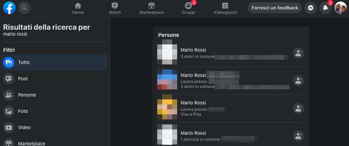 come capire se ti hanno bloccato su Messenger ricerca Facebook