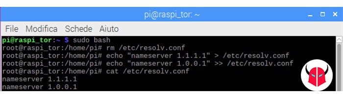 come impostare DNS Cloudflare Linux Raspberry Pi