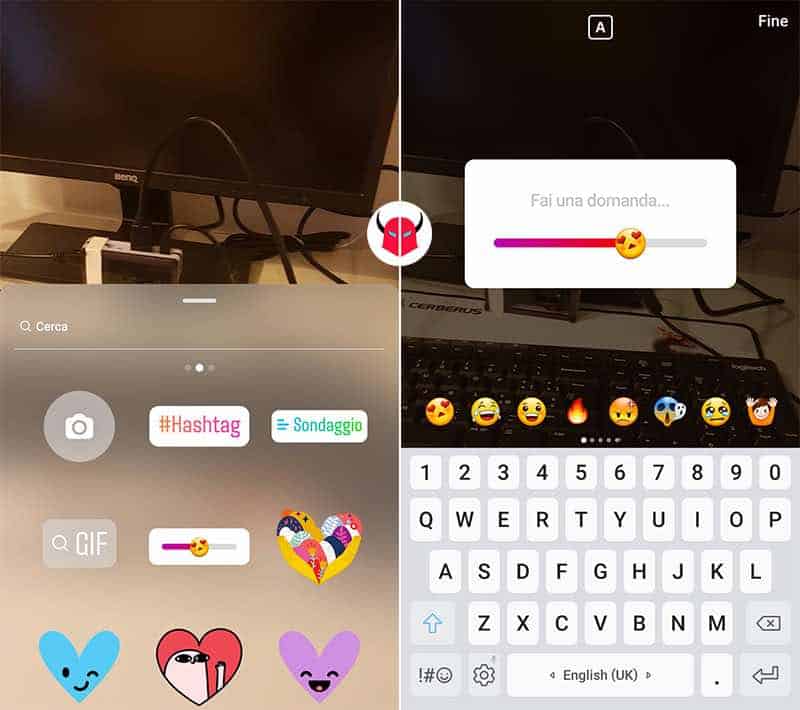 come fare sondaggi emoticon Instagram adesivo Storie