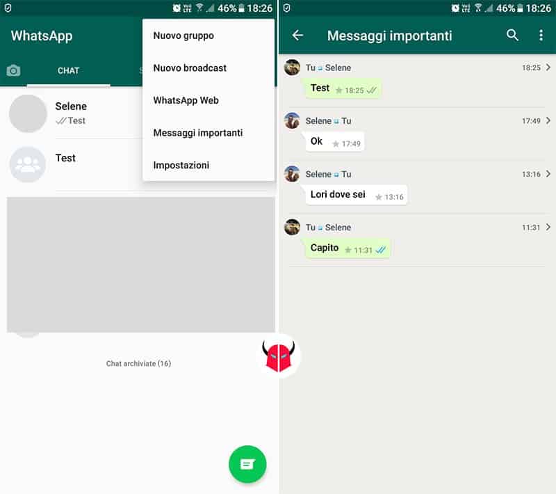 come vedere messaggi importanti WhatsApp archivio