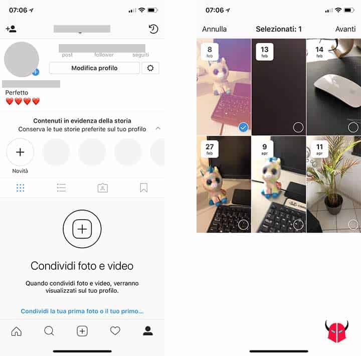 Instagram mi cancella le Storie contenuti in evidenza
