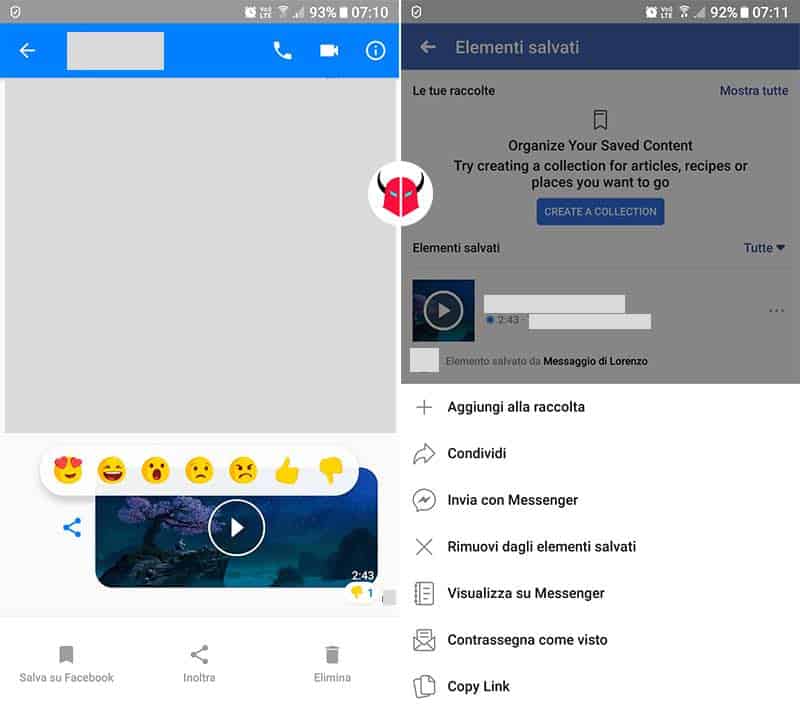 come condividere video da Messenger a WhatsApp link