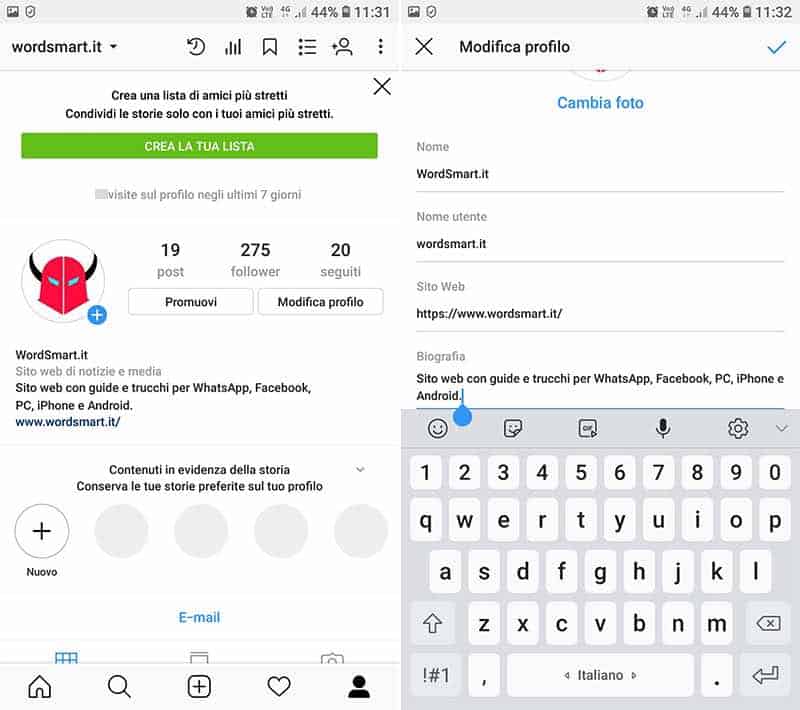come aumentare follower Instagram biografia