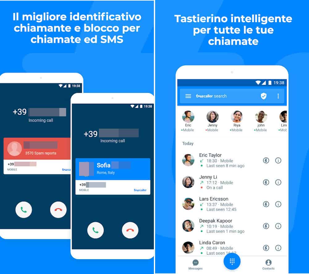 come bloccare un numero privato su Android app Truecaller